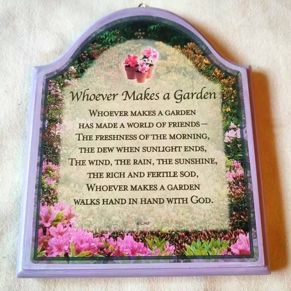 Simple Treasures Plaque, NWT, Inspirational, Purple, Garden, Poetry - Picture 1 of 12